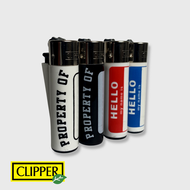 'Name Tag' Clipper Mini Refillable Lighters - allmansright